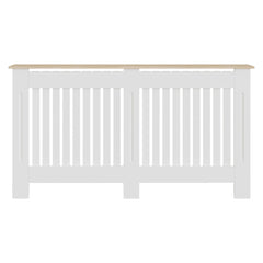 Masca pentru Calorifer ECO-XL 152 cm, MDF Vopsit de 21 mm Lame Verticale, Maro/Alb lucios