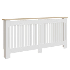 Masca pentru Calorifer ECO-XXL 172 cm, MDF Vopsit de 21 mm Lame Verticale, Maro/Alb lucios