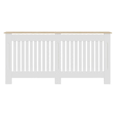 Masca pentru Calorifer ECO-XXL 172 cm, MDF Vopsit de 21 mm Lame Verticale, Maro/Alb lucios