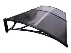 Copertină ECO de ușă 240x60cm marchiză adăpost acoperiș negru-antracit