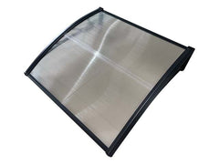 Copertină ECO de ușă 100x100cm marchiză adăpost acoperiș negru-transparent