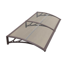 Copertină ECO de ușă 200x100cm marchiză adăpost acoperiș maro-bronz