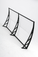 Copertină ECO de ușă 240x100cm marchiză adăpost acoperiș negru-transparent