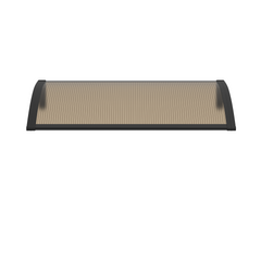 Copertină PREMIUM de ușă 80x60cm / marchiză / adăpost / acoperiș - brațe negre - placă 6mm întreagă bronz