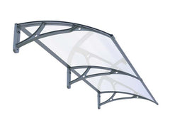 Copertină PRO Alu+Plexiglas de ușă 360x120cm marchiză adăpost acoperiș gri-transparent