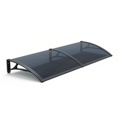 Copertină PRO Alu+Plexiglas de ușă 150x120cm marchiză adăpost acoperiș negru-antracit
