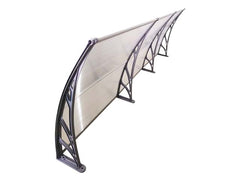 Copertină ECO de ușă 300x60cm marchiză adăpost acoperiș gri-transparent