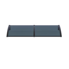 Copertină PRO Alu+Plexiglas de ușă 150x120cm marchiză adăpost acoperiș negru-antracit