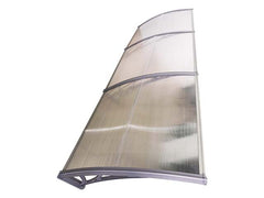 Copertină ECO de ușă 300x60cm marchiză adăpost acoperiș gri-transparent