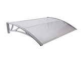 Copertină ECO de ușă 150x80cm marchiză adăpost acoperiș gri-transparent