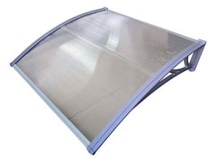 Copertină ECO de ușă 100x100cm marchiză adăpost acoperiș gri-transparent