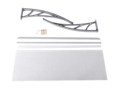 Copertină ECO de ușă 120x120cm marchiză adăpost acoperiș gri-transparent