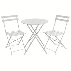 Set Bistro Flair - mobilier terasa gradina, 2 scaune + masa, otel vopsit - Gri Deschis (Cool Grey)