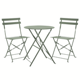 Set Bistro Flair - mobilier terasa gradina, 2 scaune + masa, otel vopsit - Verde (Olive Green)