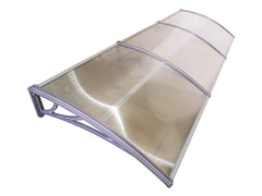 Copertină ECO de ușă 400×100cm marchiză adăpost acoperiș gri-transparent