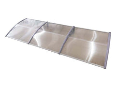 Copertină ECO de ușă 400×120cm marchiză adăpost acoperiș gri-transparent