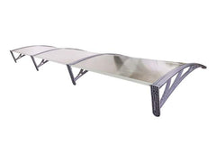 Copertină ECO de ușă 400×120cm marchiză adăpost acoperiș gri-transparent