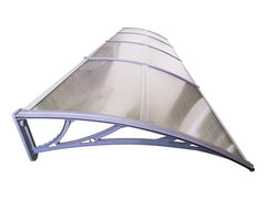Copertină ECO de ușă 400×100cm marchiză adăpost acoperiș gri-transparent
