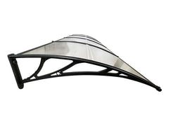 Copertină ECO de ușă 400x100cm marchiză adăpost acoperiș negru-transparent