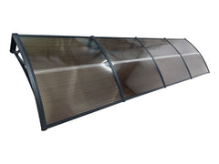 Copertină ECO de ușă 400×100cm marchiză adăpost acoperiș negru-bronz