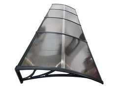 Copertină ECO de ușă 400×100cm marchiză adăpost acoperiș negru-bronz