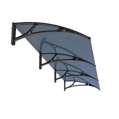 Copertină PRO Alu+Plexiglas de ușă 360x80cm marchiză adăpost acoperiș negru-antracit