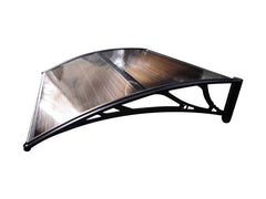 Copertină ECO de ușă 120x100cm marchiză adăpost acoperiș negru-bronz