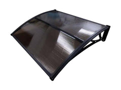 Copertină ECO de ușă 100x120cm marchiză adăpost acoperiș negru-bronz