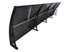Copertină ECO de ușă 300x60cm marchiză adăpost acoperiș negru-antracit