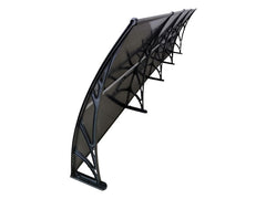 Copertină ECO de ușă 400x100cm marchiză adăpost acoperiș negru-antracit