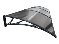 Copertină ECO de ușă 300x120cm marchiză adăpost acoperiș negru-bronz