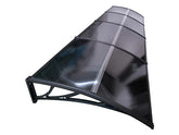 Copertină ECO de ușă 400x80cm marchiză adăpost acoperiș negru-antracit