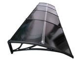 Copertină ECO de ușă 400x120cm marchiză adăpost acoperiș negru-antracit