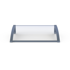 Copertină PRO Alu+Plexiglas de ușă 100x120cm marchiză adăpost acoperiș gri-transparent