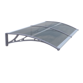 Copertină ECO de ușă 240x100cm marchiză adăpost acoperiș gri-antracit