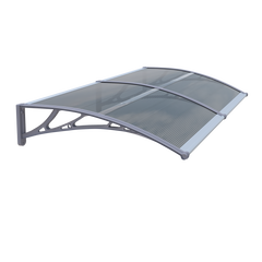 Copertină ECO de ușă 240x100cm marchiză adăpost acoperiș gri-antracit