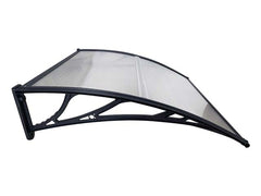 Copertină ECO de ușă 100x80cm marchiză adăpost acoperiș negru transparent
