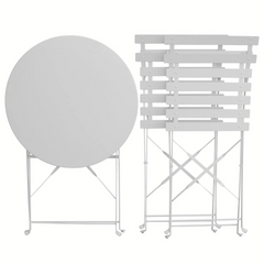 Set Bistro Flair - mobilier terasa gradina, 2 scaune + masa, otel vopsit - Gri Deschis (Cool Grey)