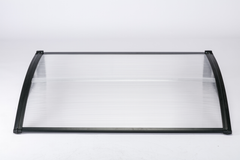 Copertină ECO de ușă 120x80cm marchiză adăpost acoperiș negru-transparent