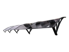 Copertină ECO de ușă 400x80cm marchiză adăpost acoperiș negru-antracit