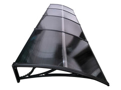 Copertină ECO de ușă 400x80cm marchiză adăpost acoperiș negru-antracit