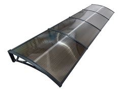 Copertină ECO de ușă 360x150cm marchiză adăpost acoperiș negru-bronz