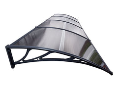 Copertină ECO de ușă 360x150cm marchiză adăpost acoperiș negru-bronz