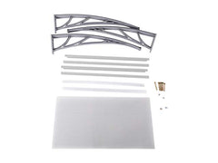 Copertină ECO de ușă 240x100cm marchiză adăpost acoperiș gri-transparent