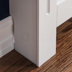 Mască L - 152 cm pentru calorifer alb lucios / lemn MDF cu lamele verticale