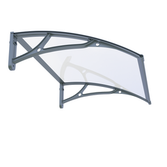 Copertină PRO Alu+Plexiglas de ușă 120x80cm marchiză adăpost acoperiș negru-transparent