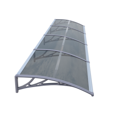 Copertină ECO de ușă 400x100cm marchiză adăpost acoperiș gri-antracit