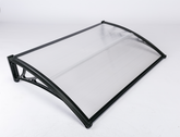Copertină ECO de ușă 120x100cm marchiză adăpost acoperiș negru-transparent