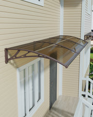 Copertină ECO de ușă 360×120cm marchiză adăpost acoperiș maro-bronz