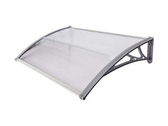 Copertină ECO de ușă 150x120cm marchiză adăpost acoperiș gri-transparent